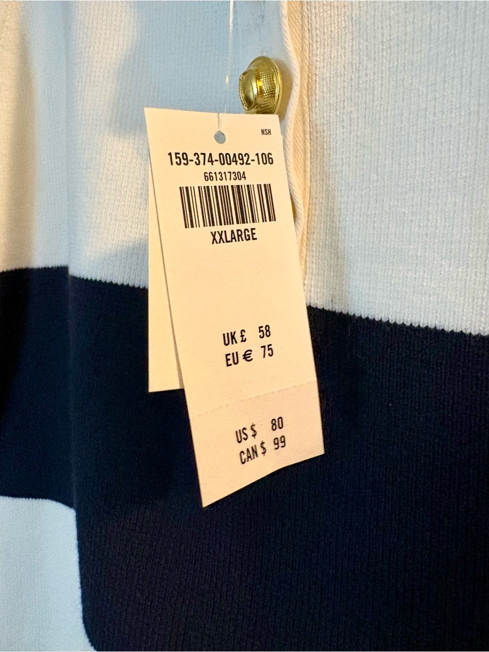 Abercrombie & Fitch Navy and White Striped Knit Dress XXL - Picture 3 of 6